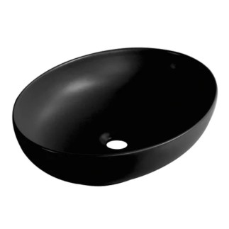 Laveo Desna umywalka nablatowa ceramiczna czarny mat 51x39cm