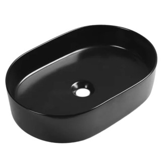 Laveo Desna umywalka nablatowa ceramiczna czarny mat 50x35cm