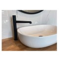 Laveo Pretto bateria umywalkowa stojąca nablatowa czarna z korkiem klik-klak