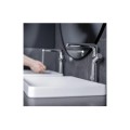 Laveo Pretto bateria umywalkowa stojąca chrom z wylewką L oraz korkiem klik-klak