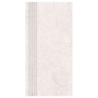 Nowa Gala Geotec 10 jasnoszary płytka gresowa stopnica frezowana 59,7x29,7x0,8cm