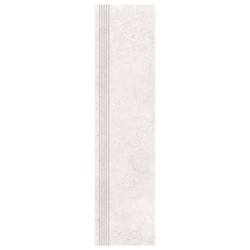 Nowa Gala Geotec 10 jasnoszary półpoler płytka gresowa stopnica frezowana 119,7x29,7x0,85cm
