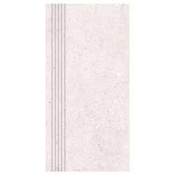 Nowa Gala Geotec 10 jasnoszary półpoler płytka gresowa stopnica frezowana 59,7x29,7x0,8 cm