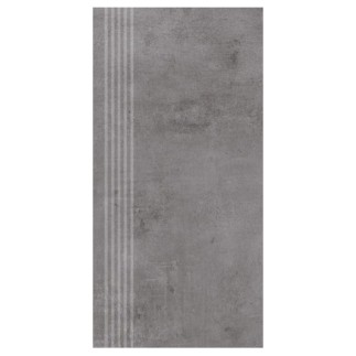 Nowa Gala Avenida 13 ciemnoszary płytka gresowa stopnica frezowana 59,7x29,7x0,8 cm