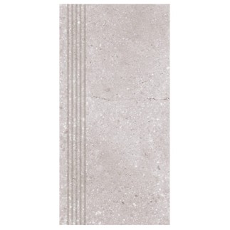 Nowa Gala Geotec 12 szary półpoler płytka gresowa stopnica frezowana 59,7x29,7x0,8cm