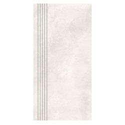 Nowa Gala Mirador 01 biały półpoler płytka gresowa stopnica frezowana 59,7x29,7cm