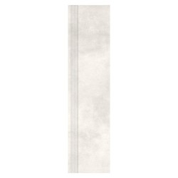 Nowa Gala Mirador 01 biały półpoler płytka gresowa stopnica frezowana 119,7x29,7cm
