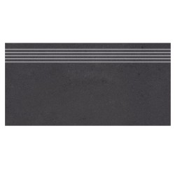 Nowa Gala Neotec black płytka gresowa stopnica frezowana 59,7x29,7x0,85cm