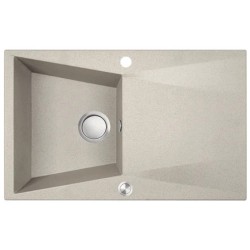 Laveo Grenada zlewozmywak granitowy 1 komorowy z ociekaczem 480x780x204 beż + syfon + korek