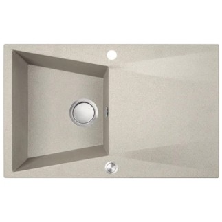 Laveo Grenada zlewozmywak granitowy 1 komorowy z ociekaczem 480x780x204 beż + syfon + korek