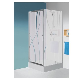 Sanplast Ścianka kabiny prysznicowej SSO/TX5B 70 szkło ze wzorem profil srebrny matowy