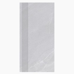 Nowa Gala Stonehenge SH 10 jasnoszary płytka gresowa stopnica frezowana R11 59,7x29,7x0,85cm