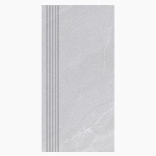 Nowa Gala Stonehenge SH 10 jasnoszary płytka gresowa stopnica frezowana R11 59,7x29,7x0,85cm