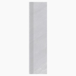 Nowa Gala Stonehenge SH 10 jasnoszary półpoler płytka gresowa stopnica frezowana 119,7x29,7x0,85cm