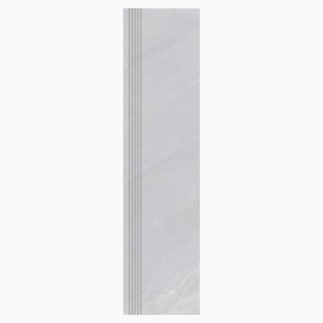 Nowa Gala Stonehenge SH 10 jasnoszary półpoler płytka gresowa stopnica frezowana 119,7x29,7x0,85cm