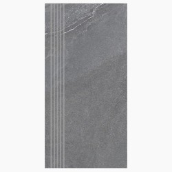Nowa Gala Stonehenge SH 13 Ciemnoszary płytka gresowa stopnica frezowana 59,7x29,7x0,85cm