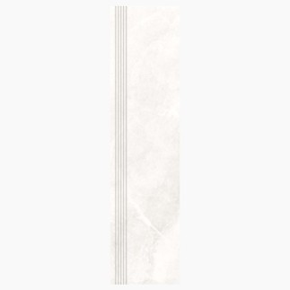 Nowa Gala Tioga TG 01biała płytka gresowa szkliwiona frezowana stopnica półpoler 29,7x119x7x0,85 cm