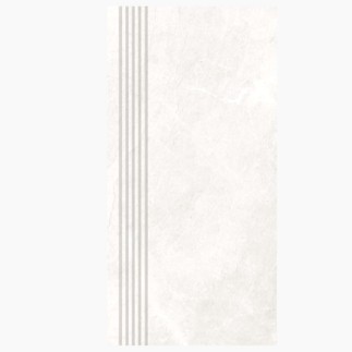 Nowa Gala Tioga TG 01 Biała płytka grsowa szkliwiona stpnica frezowana matowa 29,7x59,7x0,85 cm