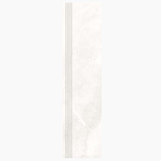 Nowa gala Tioga biała  płytka gresowa szkliwiona stopnica frezowana  matowa 29,7x119,7x0,8 cm