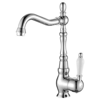 Laveo Evora bateria zlewozmywakowa stojąca z wylewką L jednouchwytowa wylewka: 184mm chrom