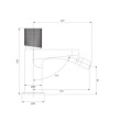 Omnires Contour bateria bidetowa chrom - rysunek techniczny