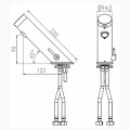 Ferro Mistral Sensor Bezdotykowa bateria stojąca chrom- rysunek techniczny