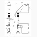 Ferro Sirocco Sensor  Pre-Mixed Power-Safe bezdotykowa bateria stojąca chrom