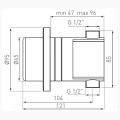 Ferro Kona Sensor dotykowy zawór natryskowy chrom- rysunek techniczny