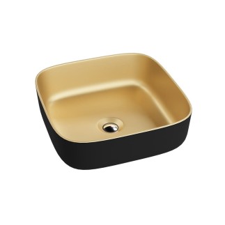 Lavita Galera mini gold / black umywalka nablatowa 39x39