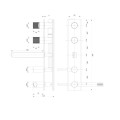 Omnires Contour bateria wannowa podtynkowa złoty szczotkowany - rysunek techniczny