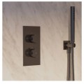 Omnires Contour termostatyczna bateria prysznicowo-wannowa podtynkowa antracyt - aranżacja