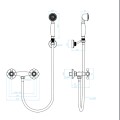 Kuchinox Stilo bateria natryskowa wraz zestawem chrom- rysunek techniczny