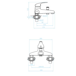 Kuchinox Wannowa bateria wannowa stojąca chrom