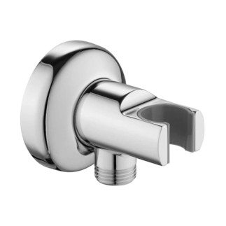 Omnires  Art Deco przyłącze kątowe z uchwytem punktowym okrągłe 6,5cm chrom