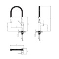Omnires X3 bateria zlewozmywakowa chrom - rysunek techniczny