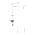 Omnires Fresh bateria umywalkowa wysoka chrom - rysunek techniczny