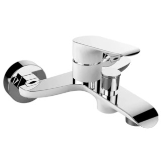 Laveo Alea bateria wannowa ścienna biała/chrom