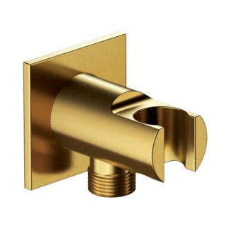 Omnires Omnires przyłącze kątowe z uchwytem punktowym kwadratowe 6cm złote szczotkowane