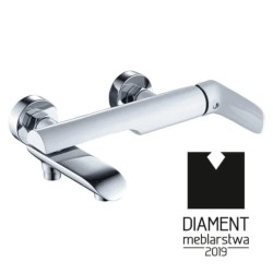 Laveo Alea bateria wannowa ścienna z ruchomą wylewką biała/chrom