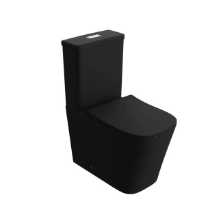 Lavita Tryton Black kompakt WC bezkołnierzowy z deską wolnoopadającą