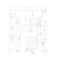 Omnires Murray system prysznicowy podtynkowy chrom - rysunek techniczny