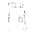 Omnires Murray system prysznicowy podtynkowy chrom - rysunek techniczny