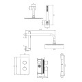 Omnires Contour termostatyczny system prysznicowy podtynkowy chrom