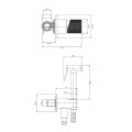 Omnires Contour system bidetowy podtynkowy chrom - rysunek techniczny