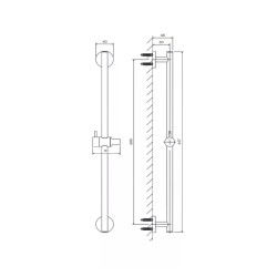 Omnires Omnires drążek prysznicowy 66cm miedź