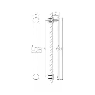 Omnires Omnires drążek prysznicowy 66cm miedź
