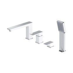 Omnires Parma bateria wannowa 4-otworowa chrom/biały