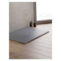 New Trendy Mori brodzik konglomeratowy prostokątny szary 120x80x3,5cm