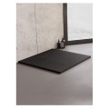 New Trendy Mori brodzik konglomeratowy kwadratowy czarny 90x90x3,5 cm