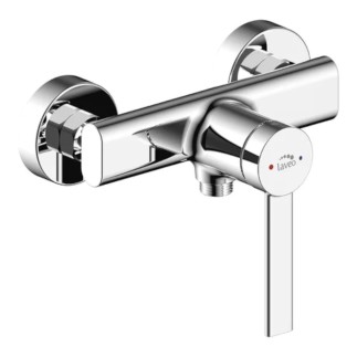 Laveo Pinar bateria natryskowa ścienna chrom